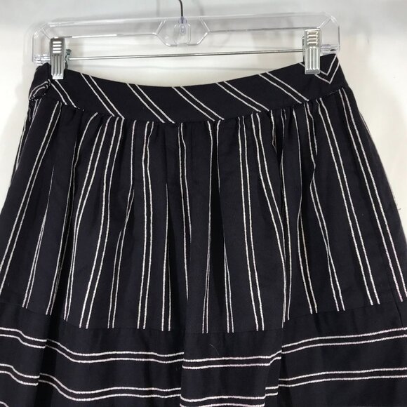 MAEVE - WOMEN'S 4 - NAVY WHITE STRIPE LINED A-LINE SKIRT - Picture 5 of 8